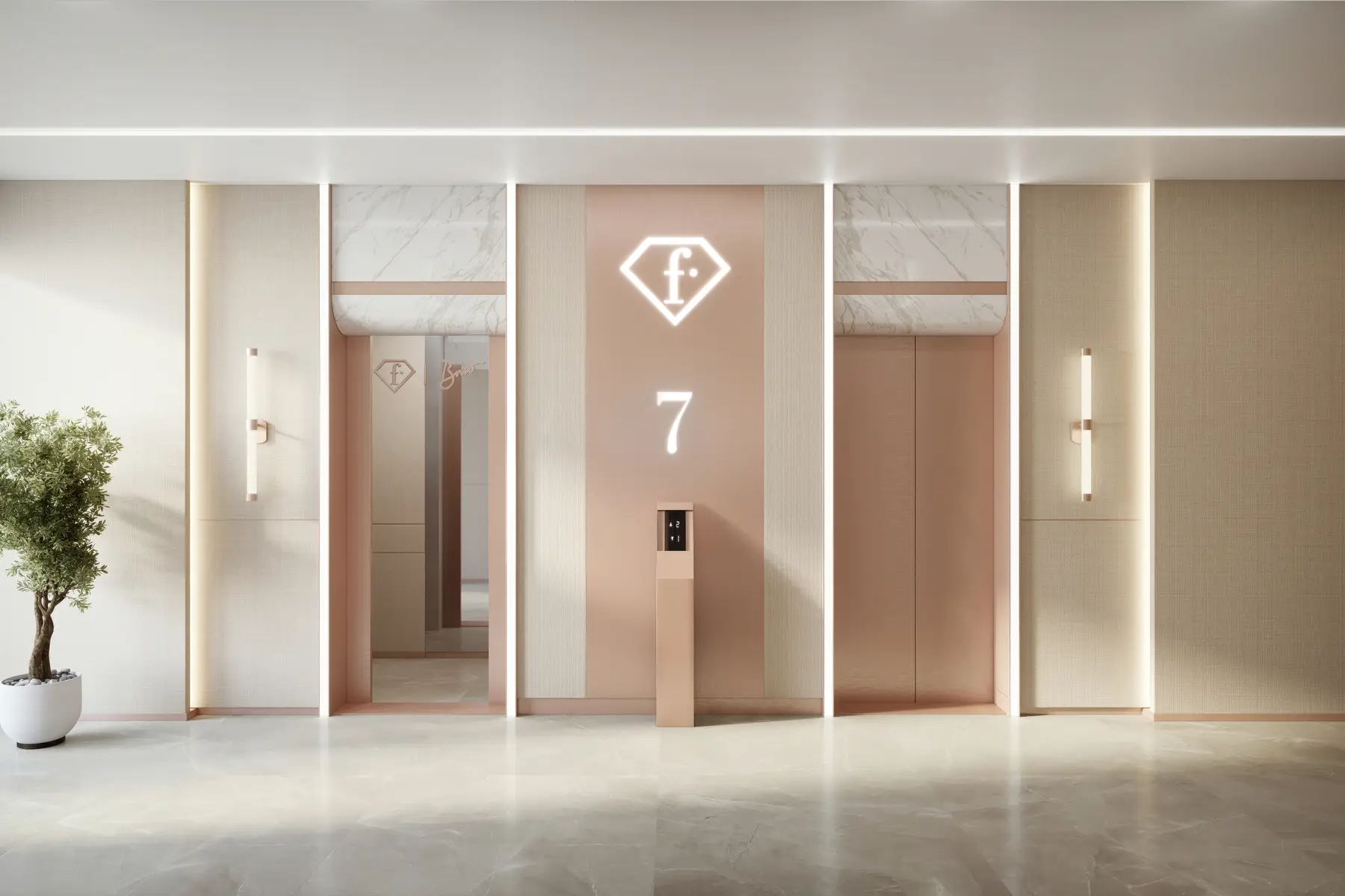 Bedroom interior at Acacia by Fashion TV, Al Marjan