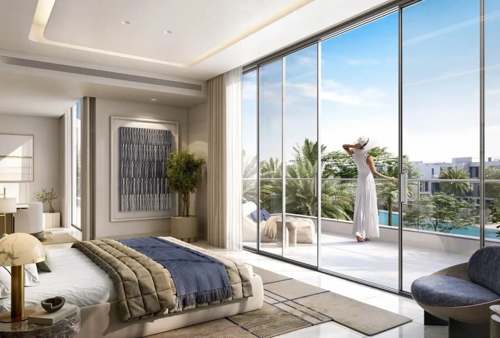 Bedroom terrace at Address Villas Tierra, Emaar villas in The Oasis, Dubai