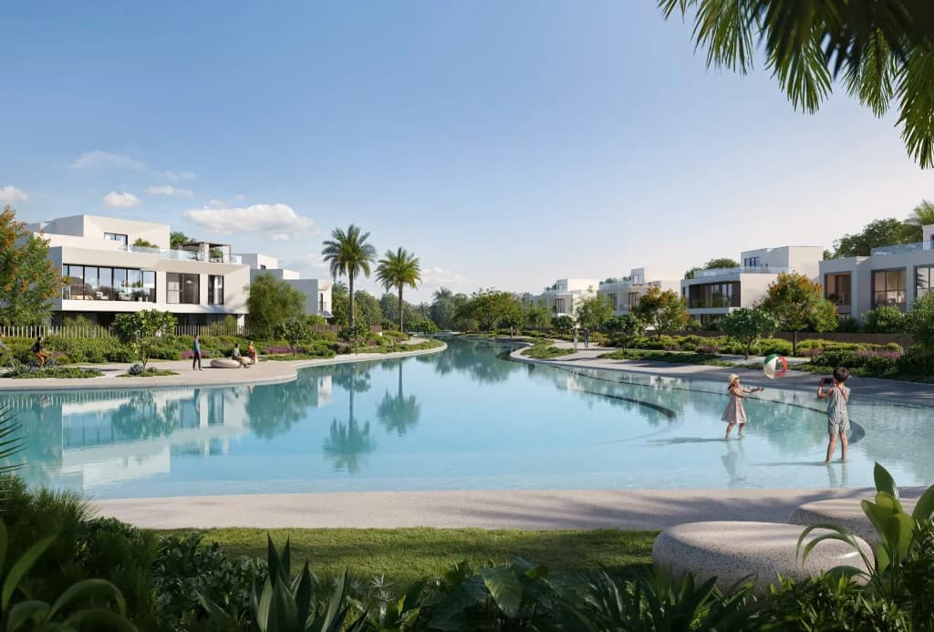 Swimmable lagoon at Address Villas Tierra, Emaar villas in The Oasis, Dubai