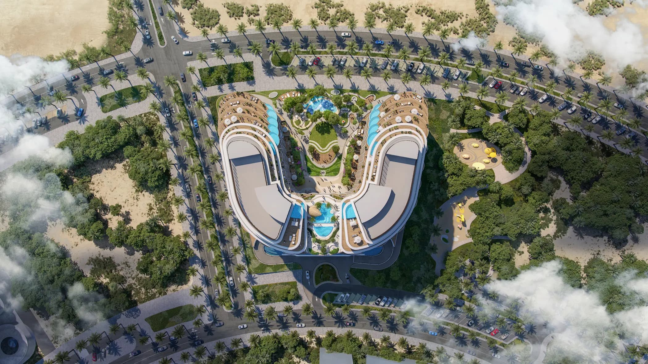 Bedroom interior at Aqua Arc, Al Marjan