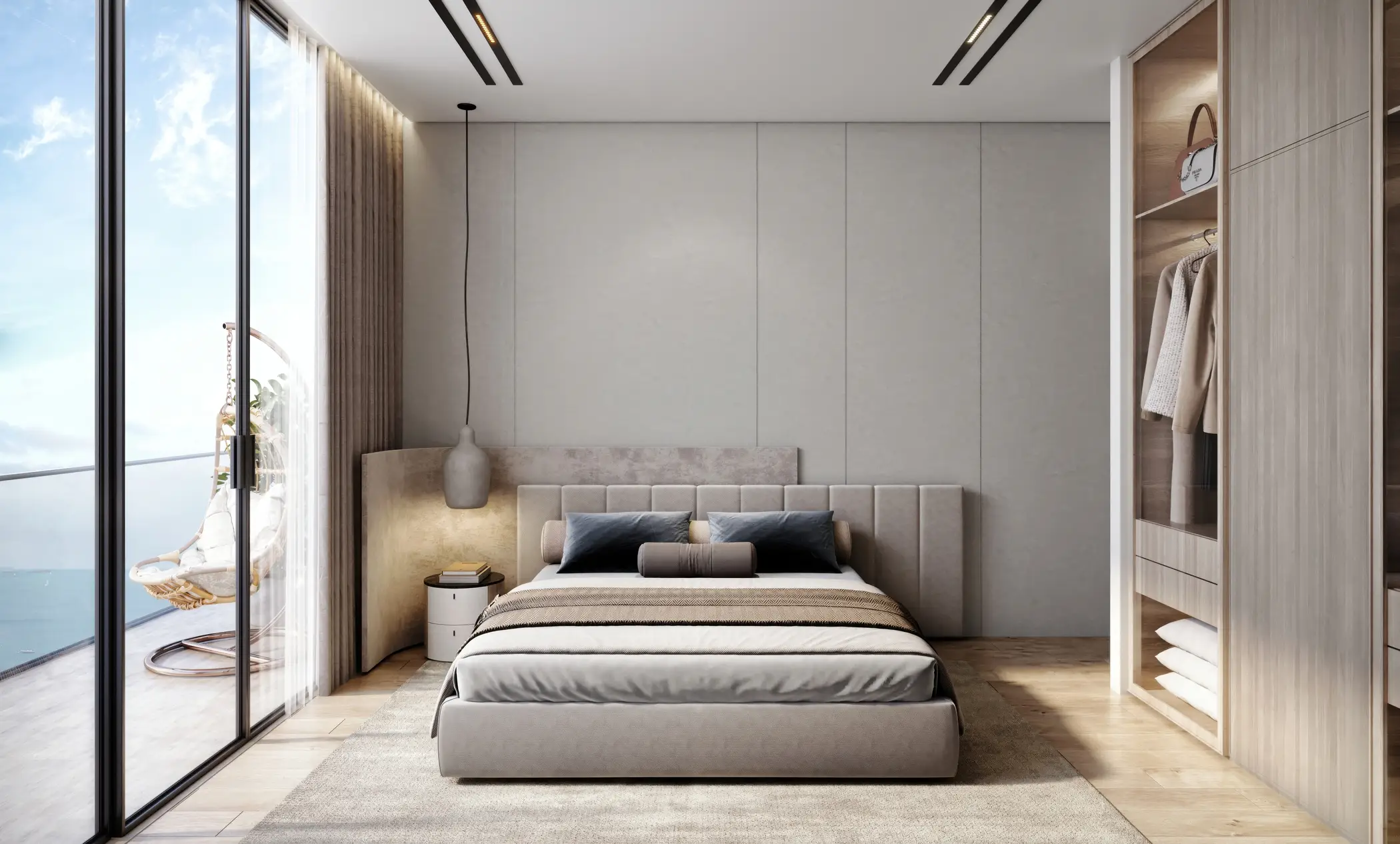 Bedroom interior at Aqua Maya, Al Marjan