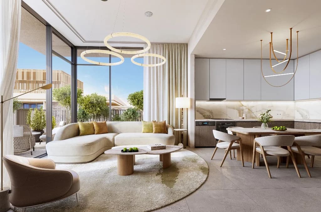 Arancia Yards by Beyond 2 bedroom living interior, City of Arabia Dubai