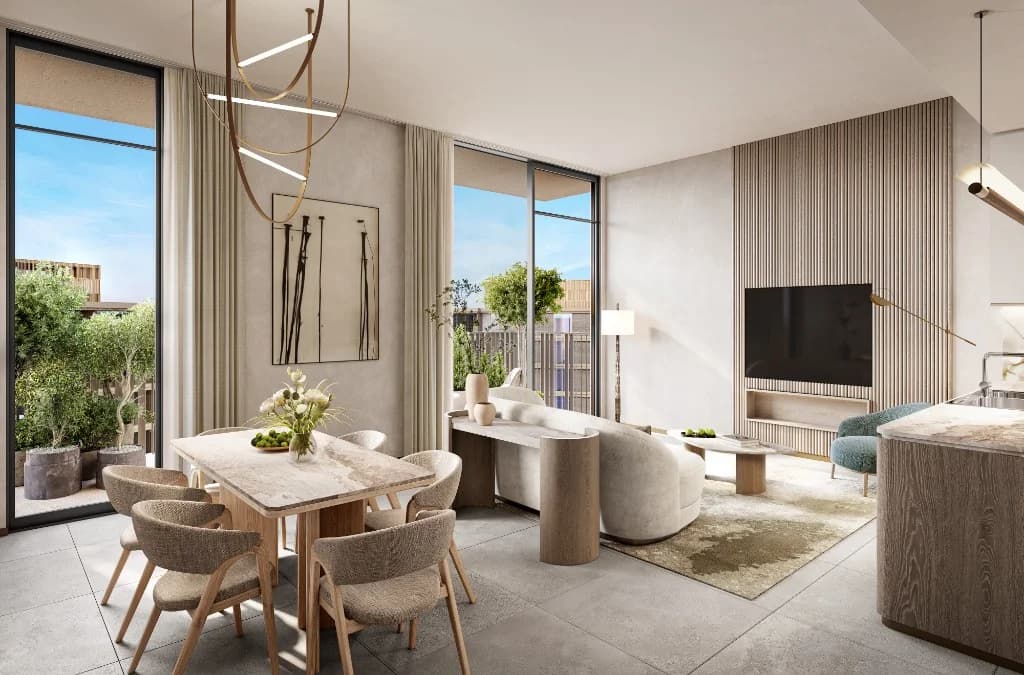 Arancia Yards 2 by Beyond 3 bedroom living and dining interior, City of Arabia Dubai