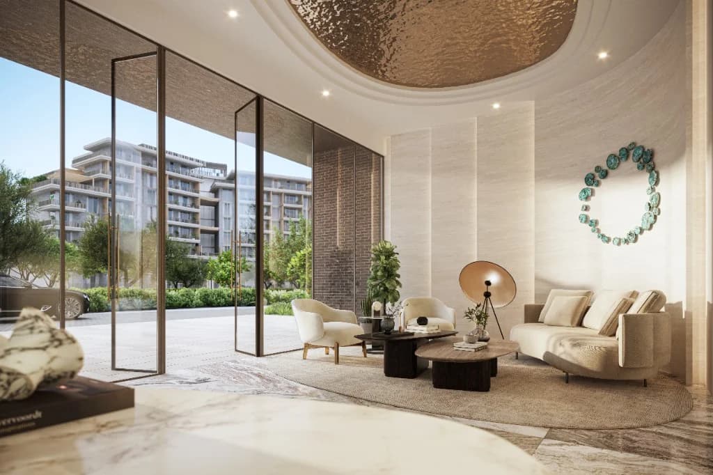 Arancia Yards 2 by Beyond lobby lounge interior, City of Arabia Dubai