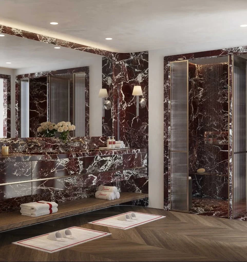 Baccarat Residences Saadiyat by Aldar signature Baccarat crystal chandelier in branded interior, Saadiyat Island Abu Dhabi