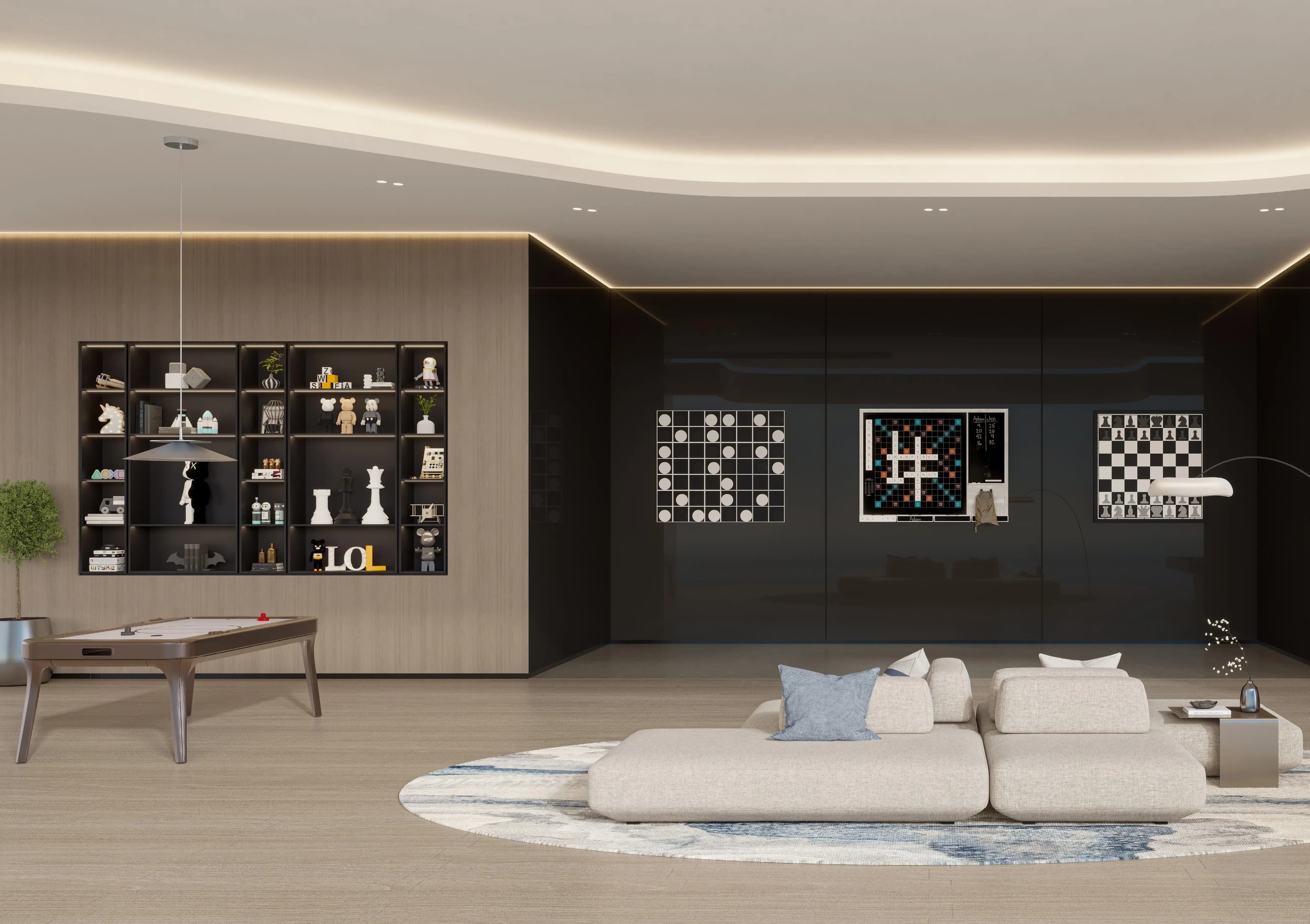 Lounge with a billiards table at Berkeley Tower by Ellington