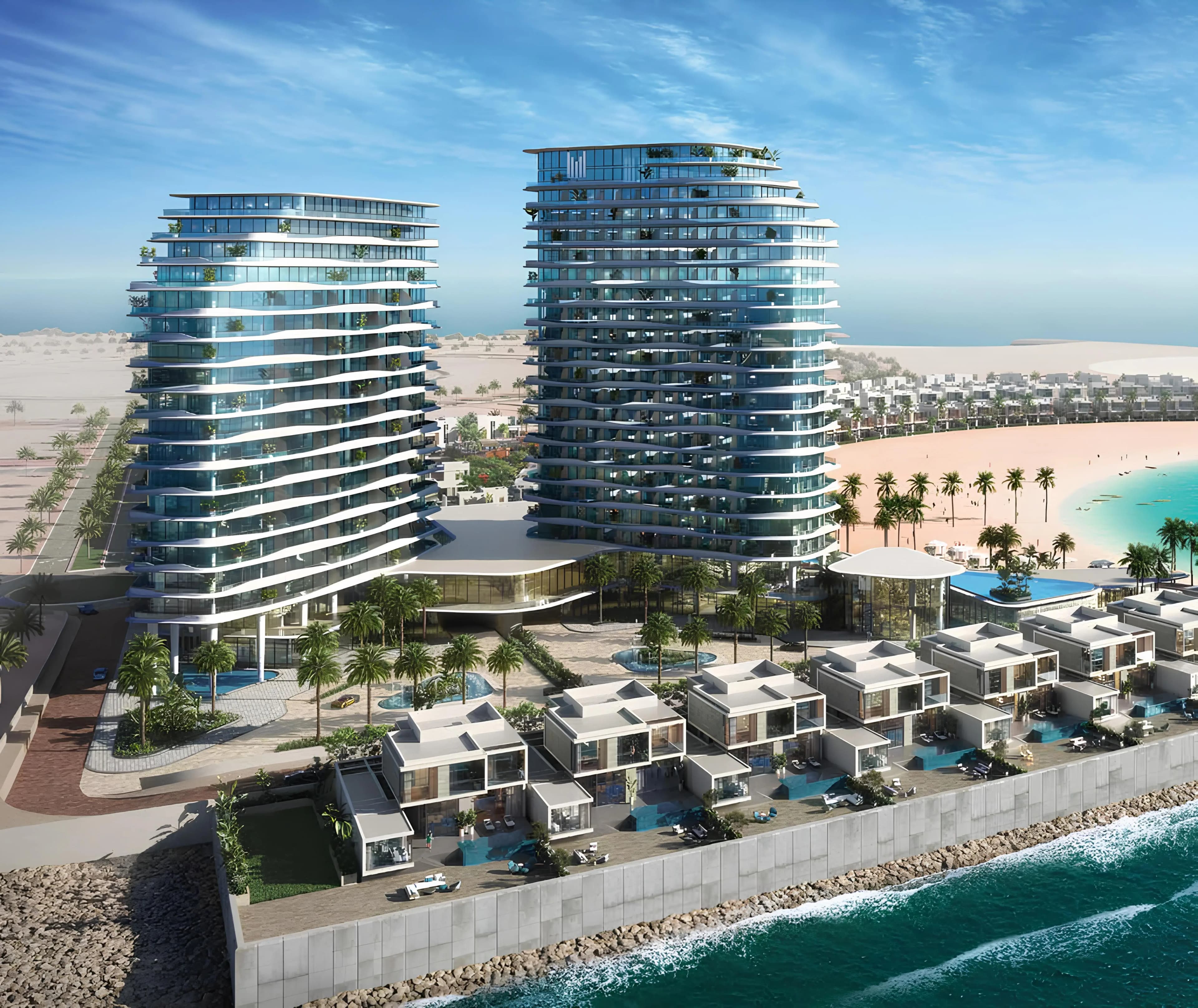 Danah Bay Villas & Townhouses, Al Marjan beachfront facade, Al Marjan Island