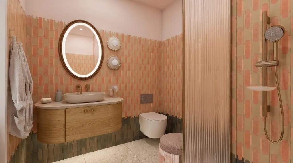 Apartment bathroom interior at Dolce Residences by Wyndham, Ras Al Khaimah