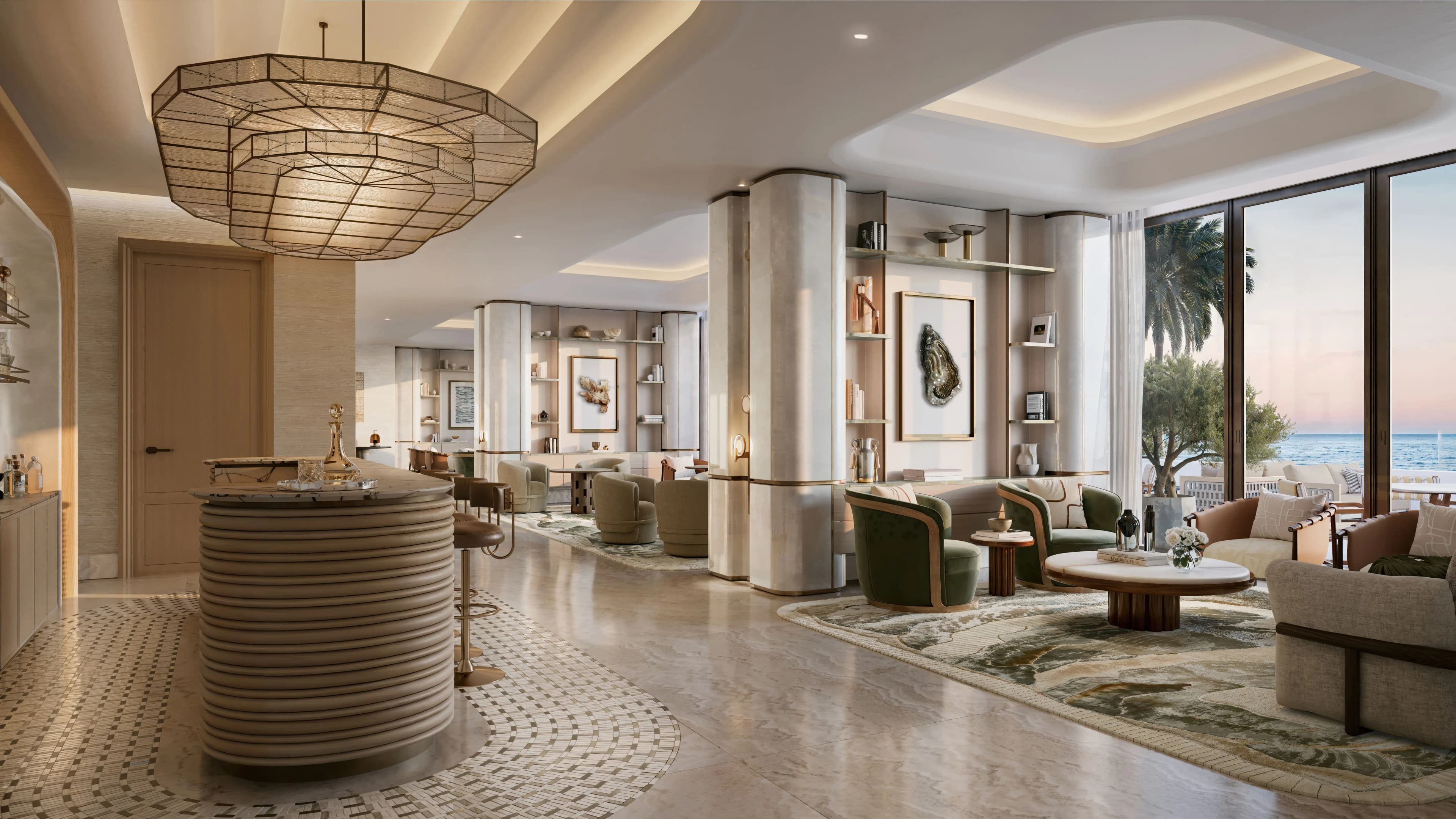 Fairmont Residences Al Marjan Island 1 & 2, Al Marjan beachfront facade, Al Marjan Island