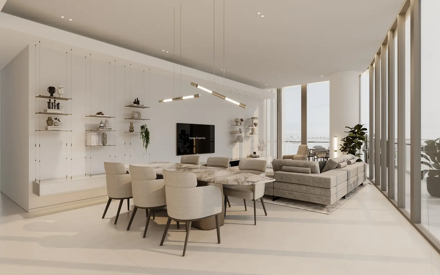 Bedroom interior at Fortune Bay Residences, Al Marjan