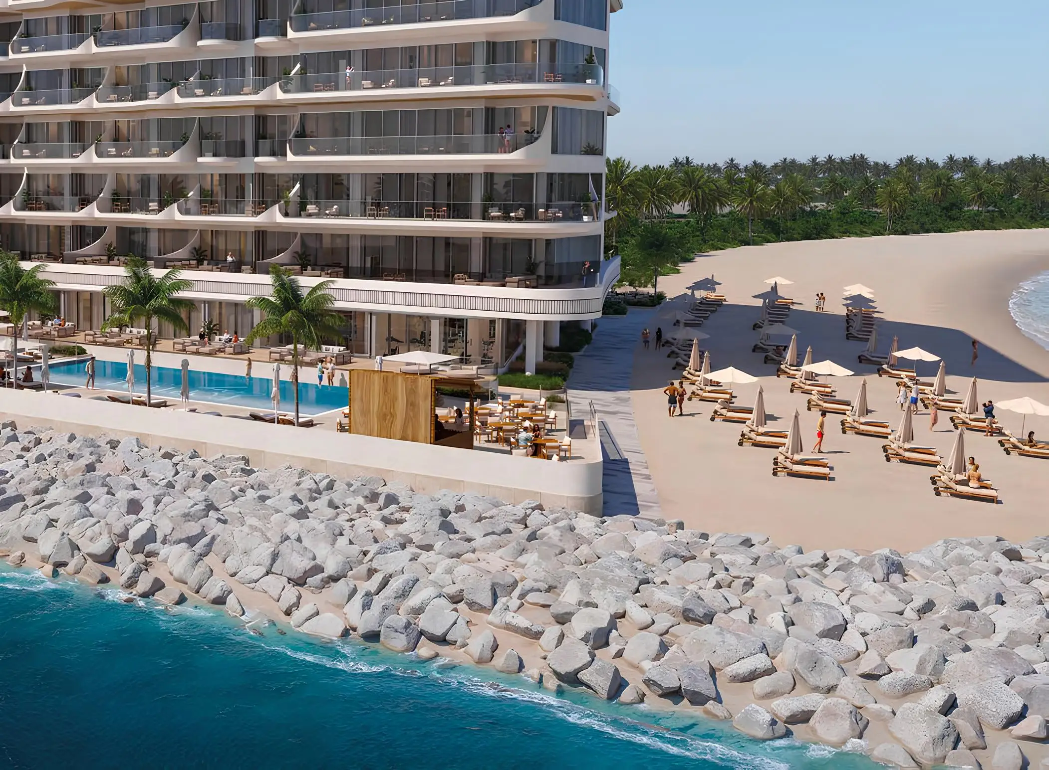 Fortune Bay Residences, Al Marjan infinity pool terrace, Al Marjan Island