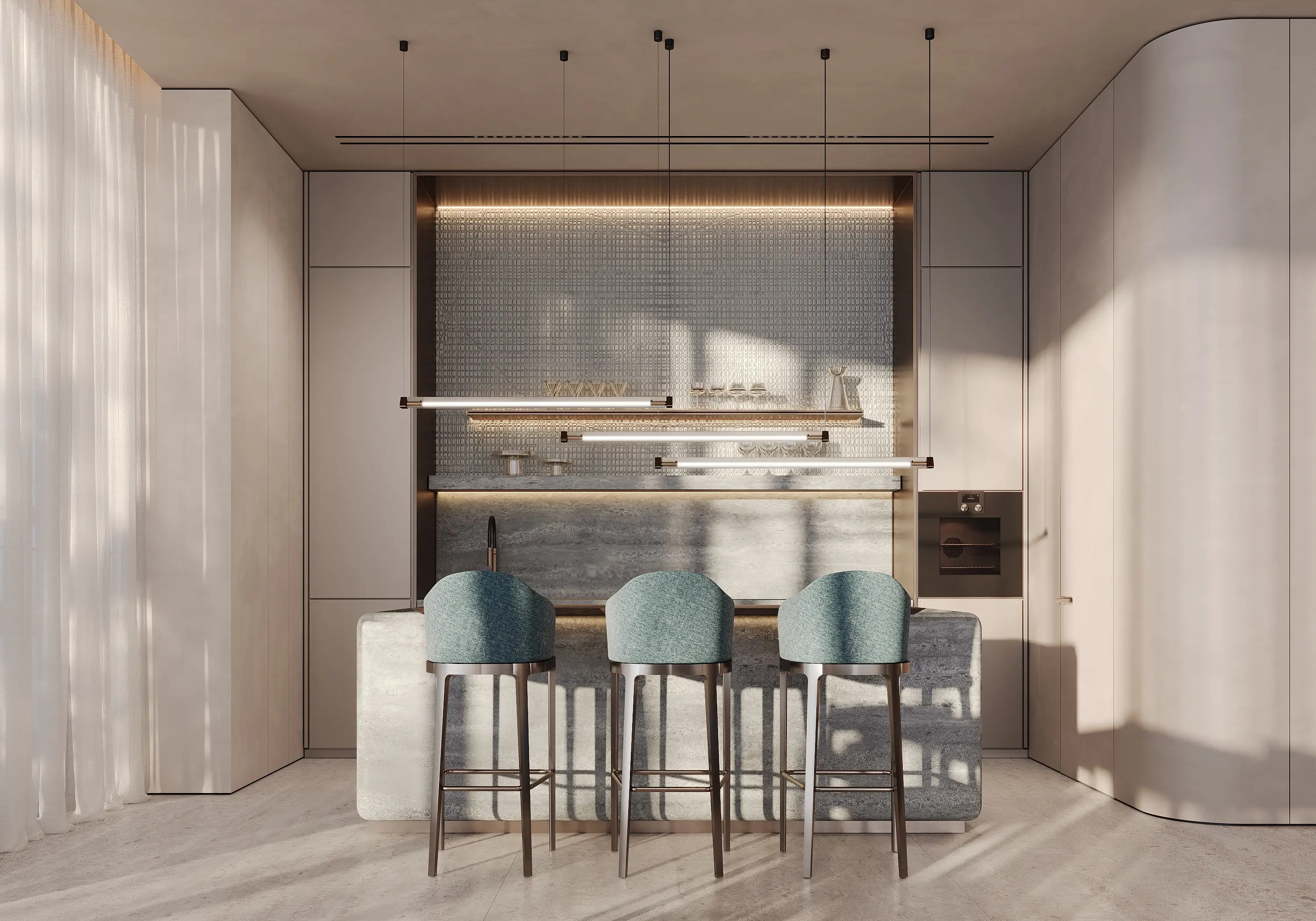 Bedroom interior at Gianfranco Ferre Residences, Al Marjan
