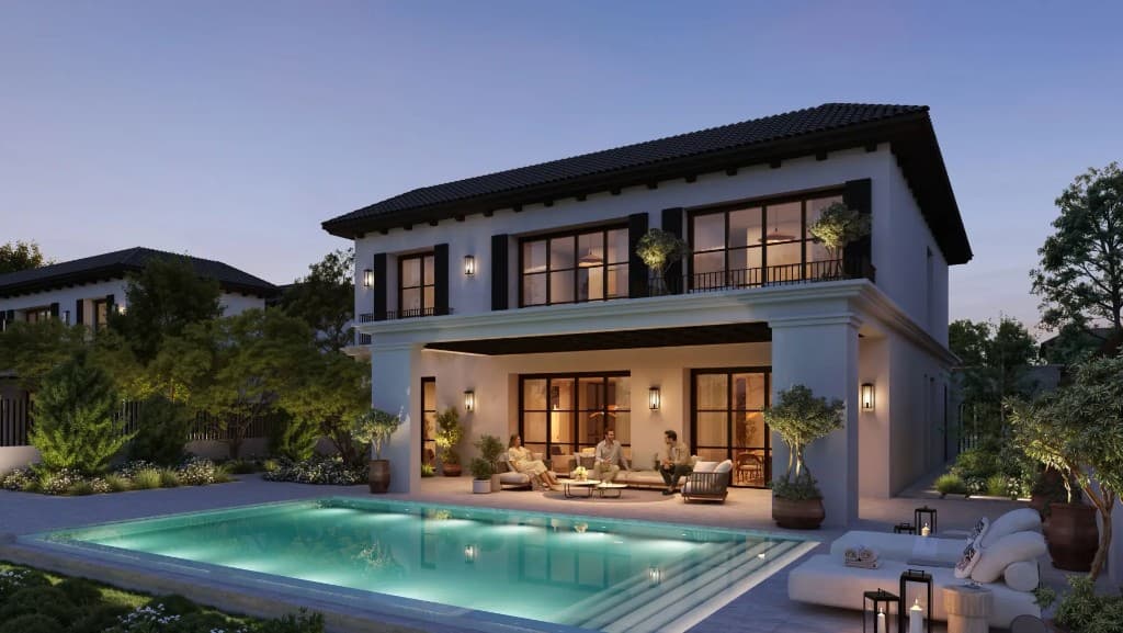 Hudayriyat Golf Estates by Modon dining room with golf course view, Hudayriyat Island Abu Dhabi