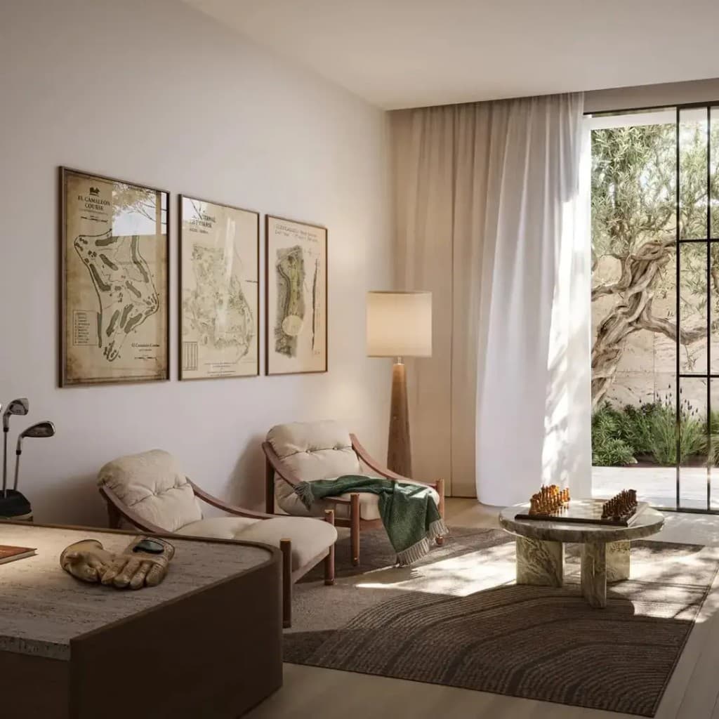 Hudayriyat Golf Estates by Modon villa study lounge interior, Hudayriyat Island Abu Dhabi