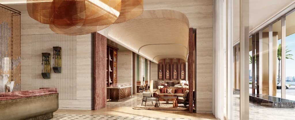 Jumeirah Residences at Al Maryah Island arrival lobby in Abu Dhabi