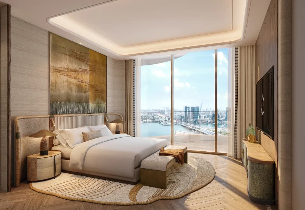 Jumeirah Residences at Al Maryah Island bedroom interior in Abu Dhabi