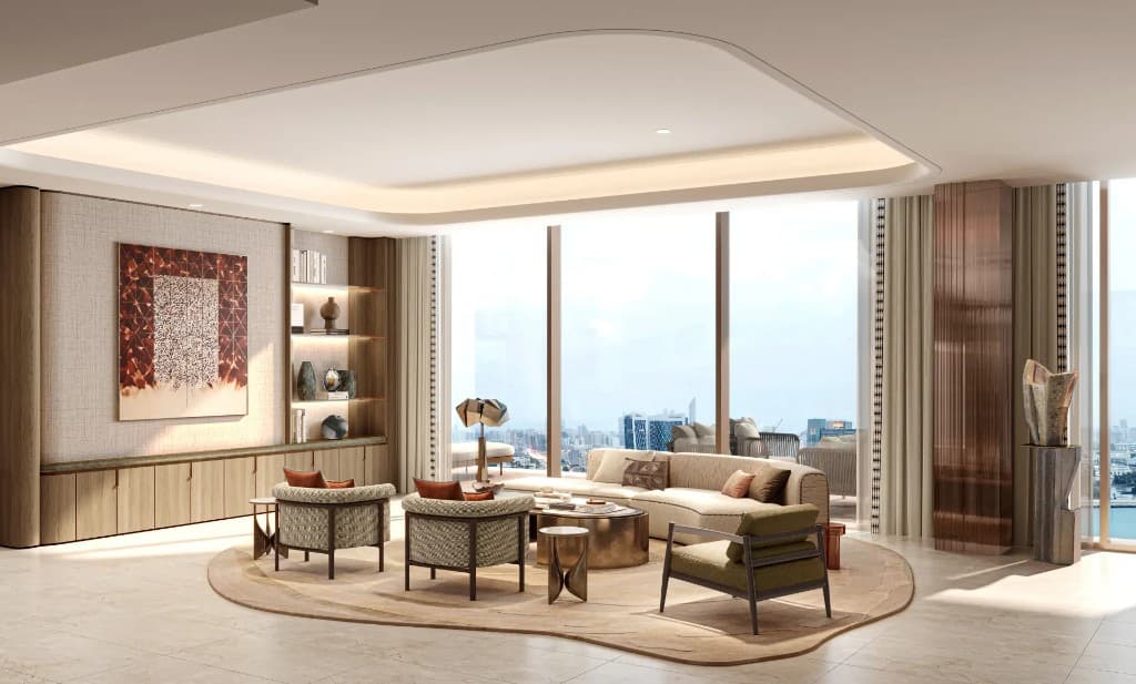 Jumeirah Residences at Al Maryah Island living dining interior in Abu Dhabi