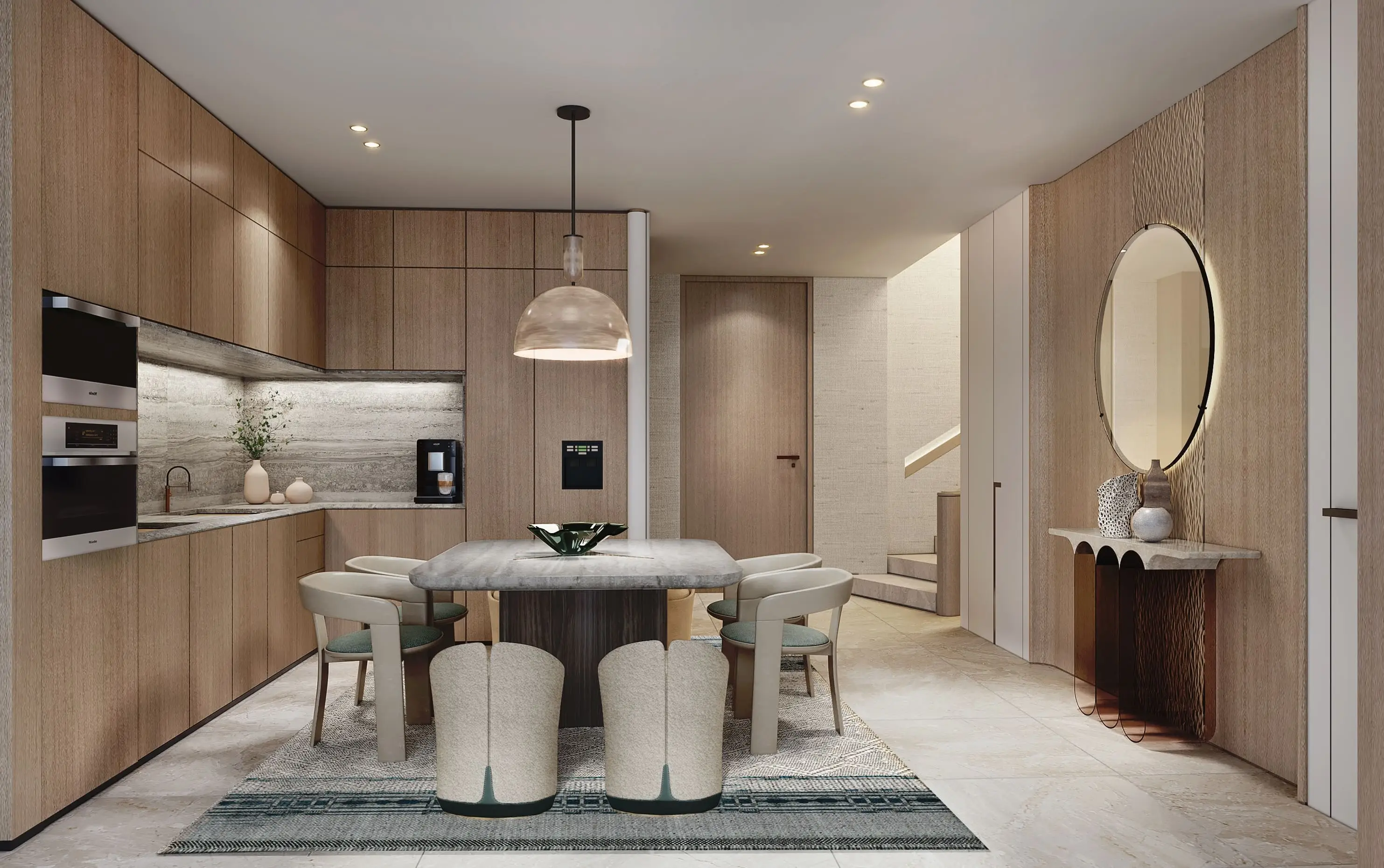 Living room render at JW Marriott Residences & Resort, Al Marjan