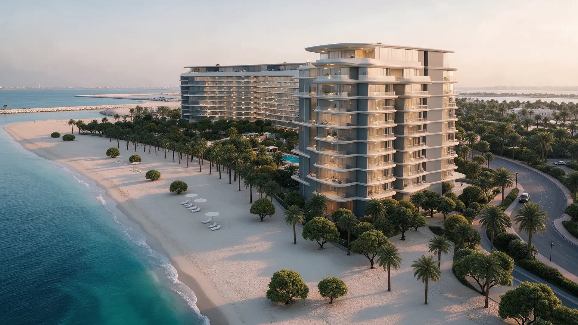 JW Marriott Residences Yas Island by Taraf beachfront buildings in Yas Bay, Abu Dhabi