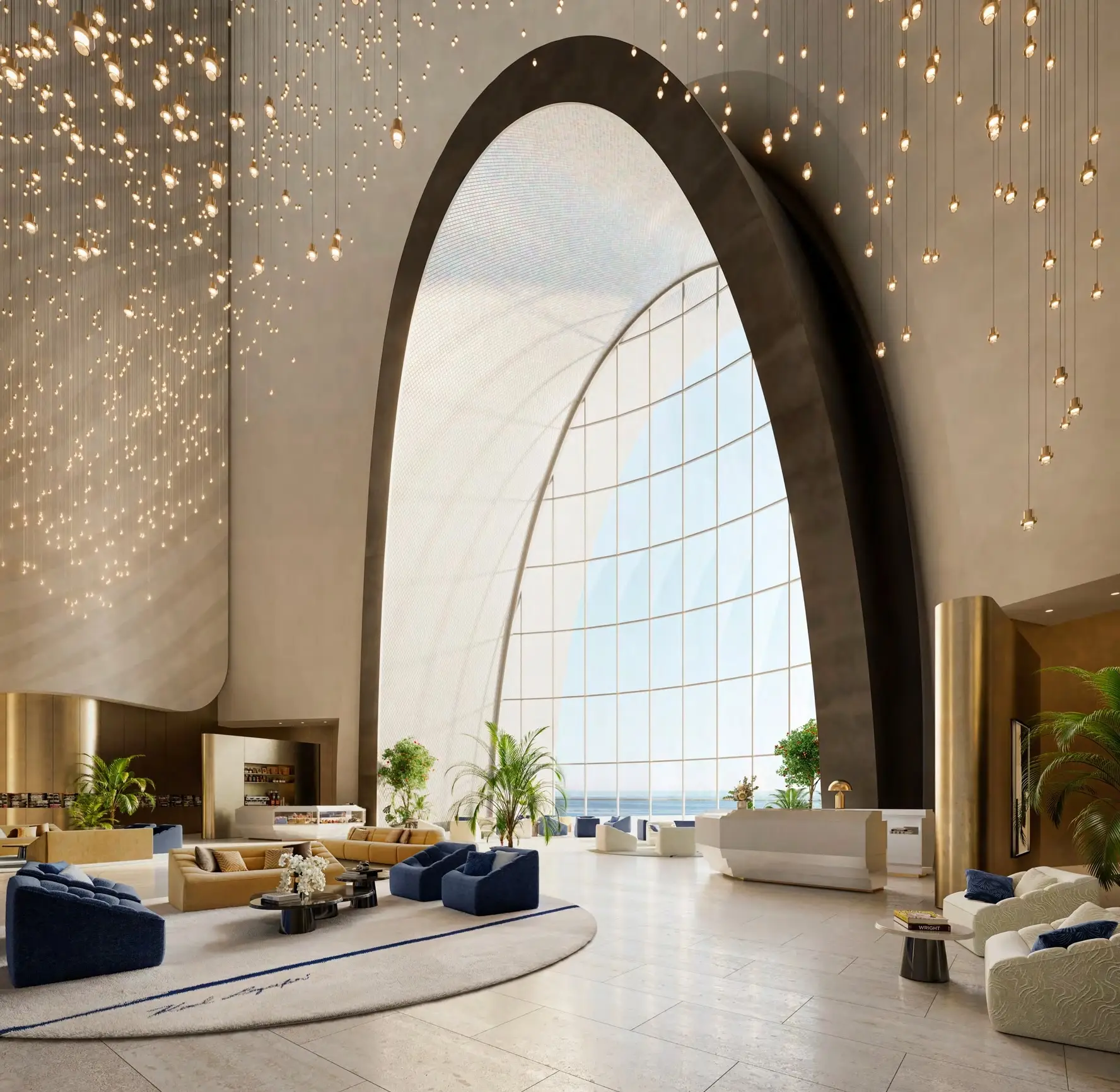 Bedroom interior at Karl Lagerfeld Beach Residences by Aark, Al Marjan