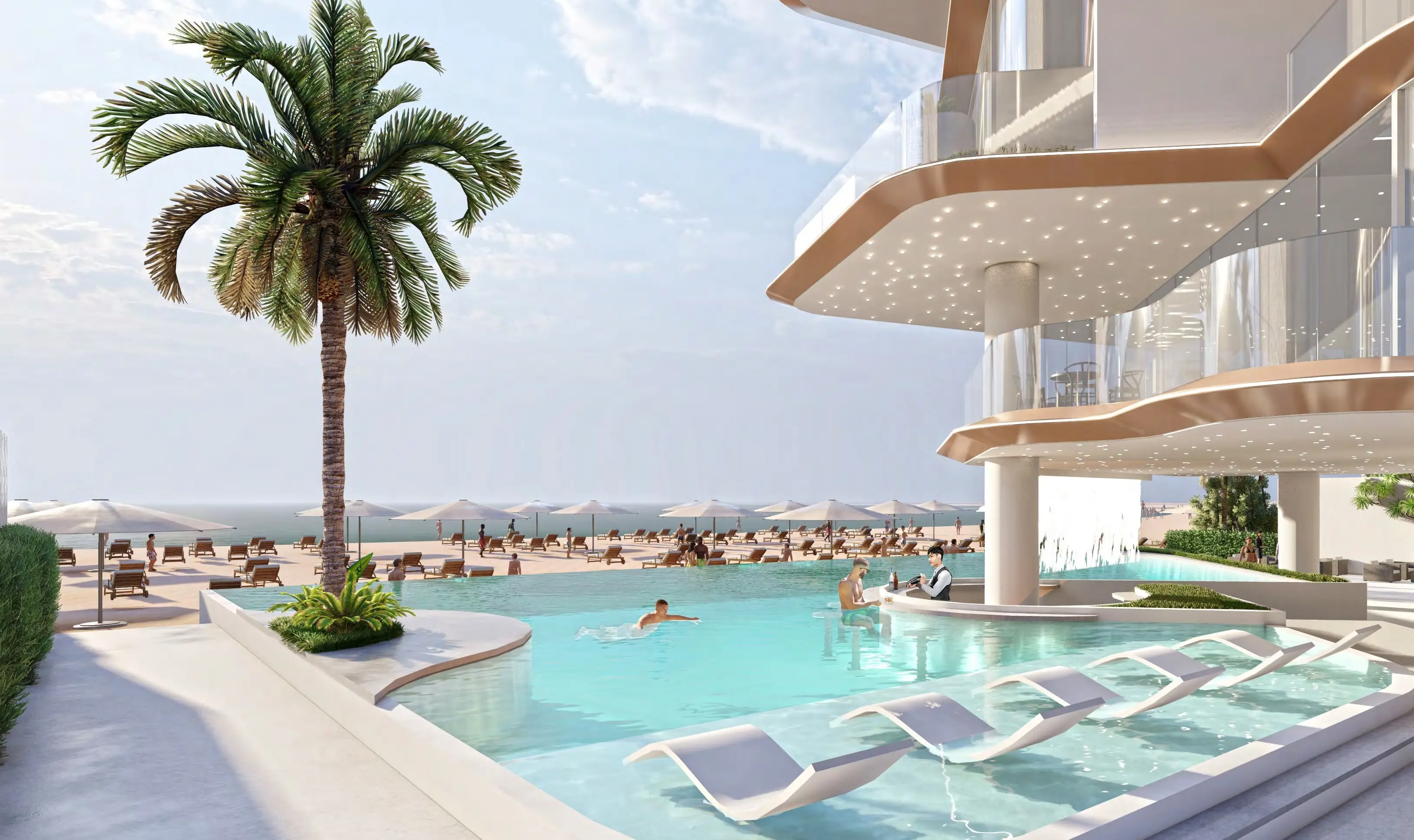 Karl Lagerfeld Beach Residences by Aark, Al Marjan private beach, Al Marjan Island