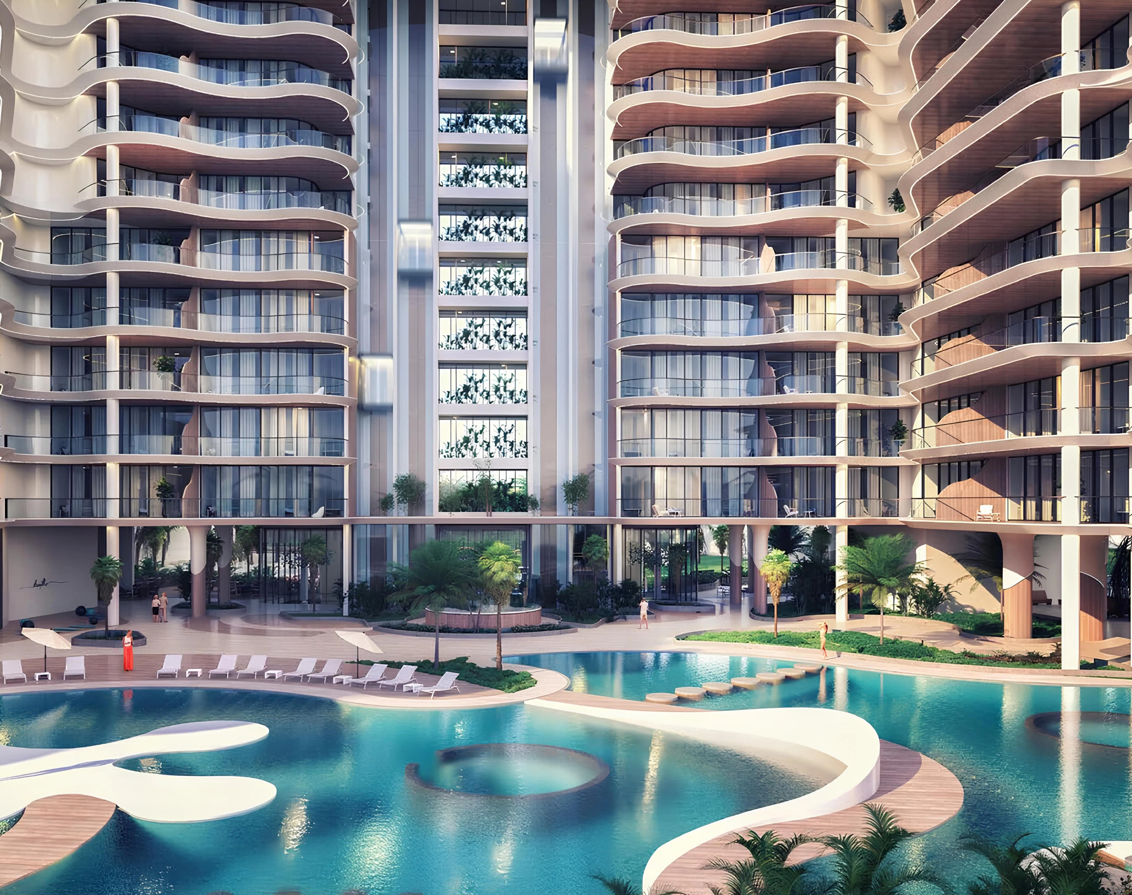 Manta Bay, Al Marjan beachfront facade, Al Marjan Island