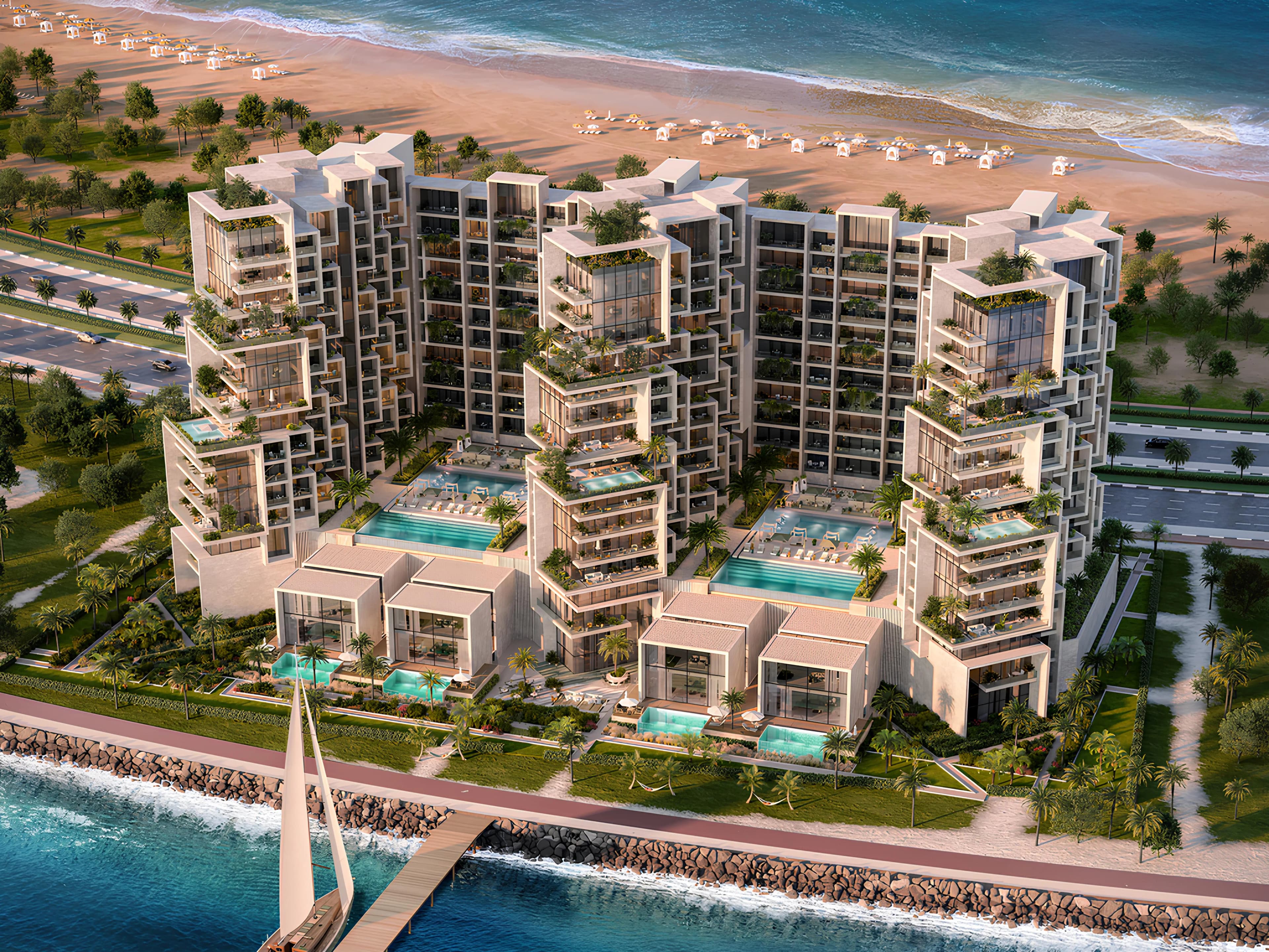 Static map for Masa Residences, Al Marjan on Al Marjan Island. Not live navigation.