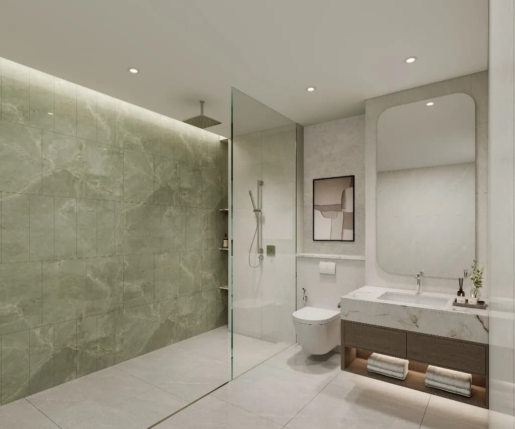 Melograno Yards by Beyond luxury bathroom interior, City of Arabia Dubai