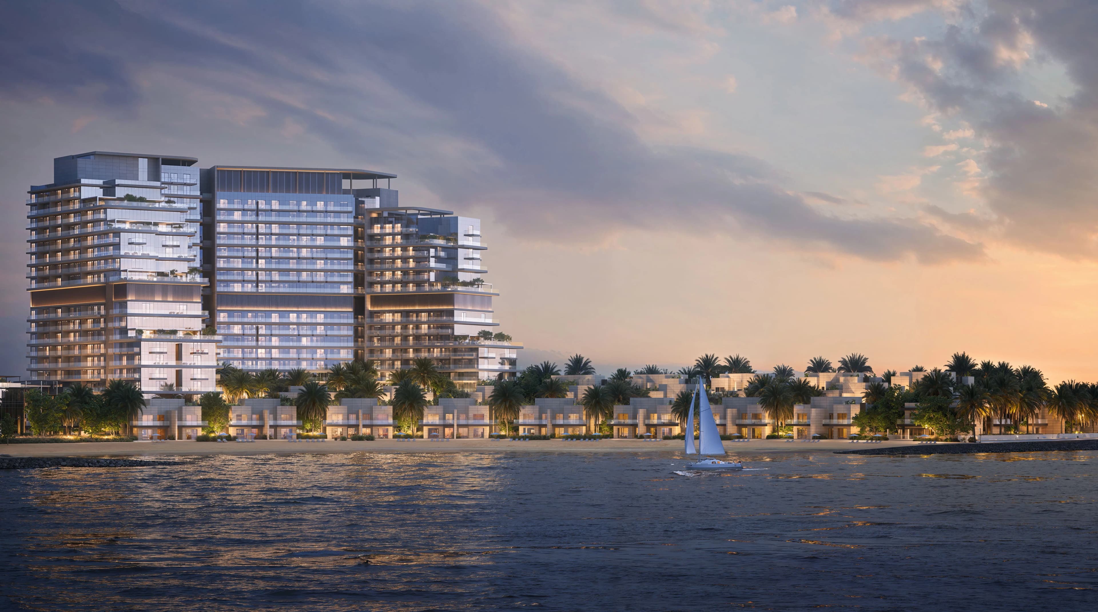 Static map for Nasim Al Bahr Residences, Al Marjan on Al Marjan Island. Not live navigation.