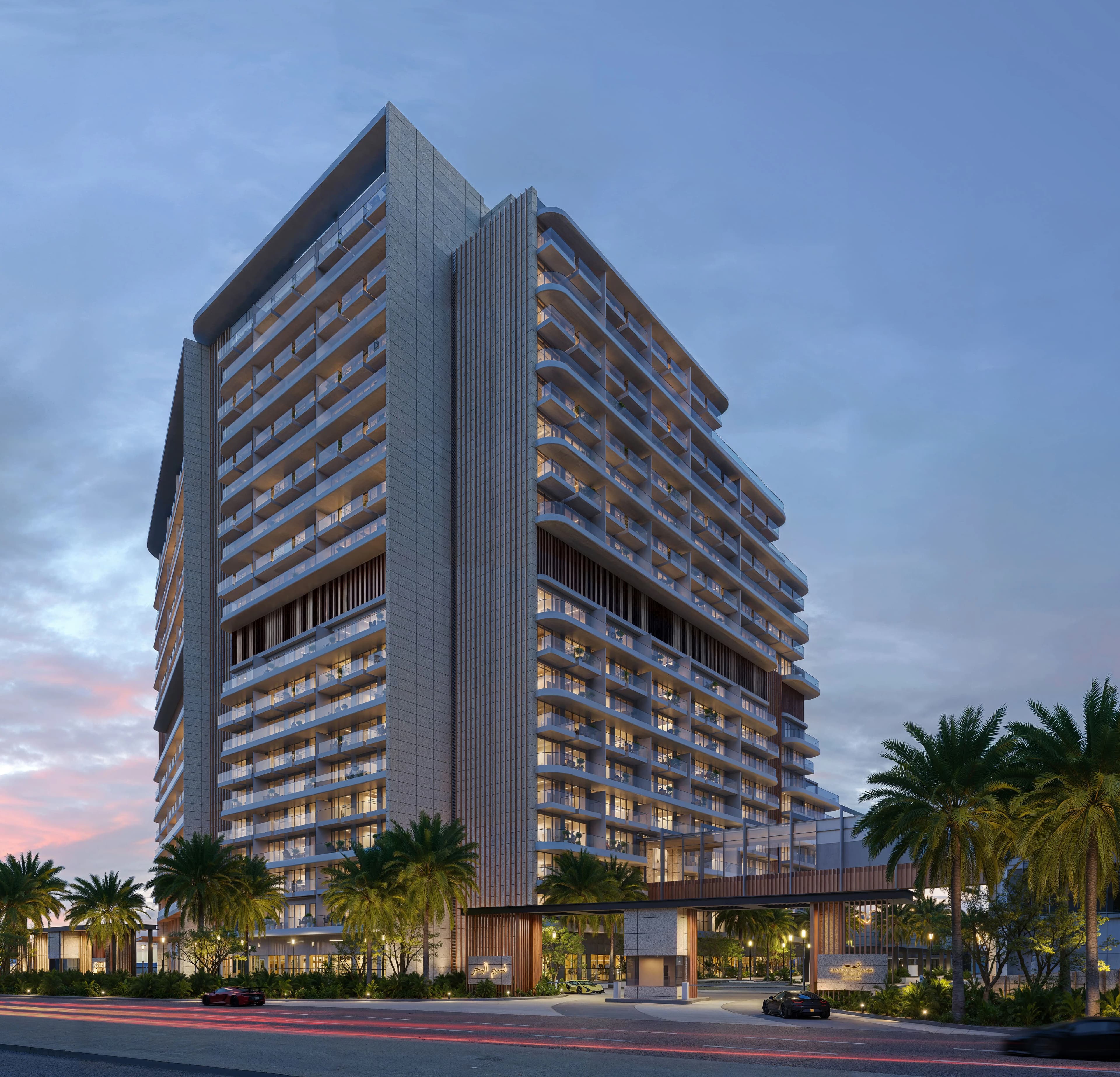 Nasim Al Bahr Residences, Al Marjan infinity pool terrace, Al Marjan Island