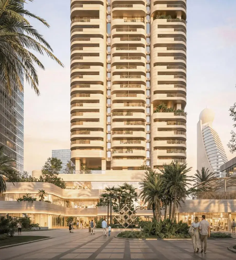 Nine Collective by Wasl tower exterior with integrated greenery, Wasl 1 Dubai