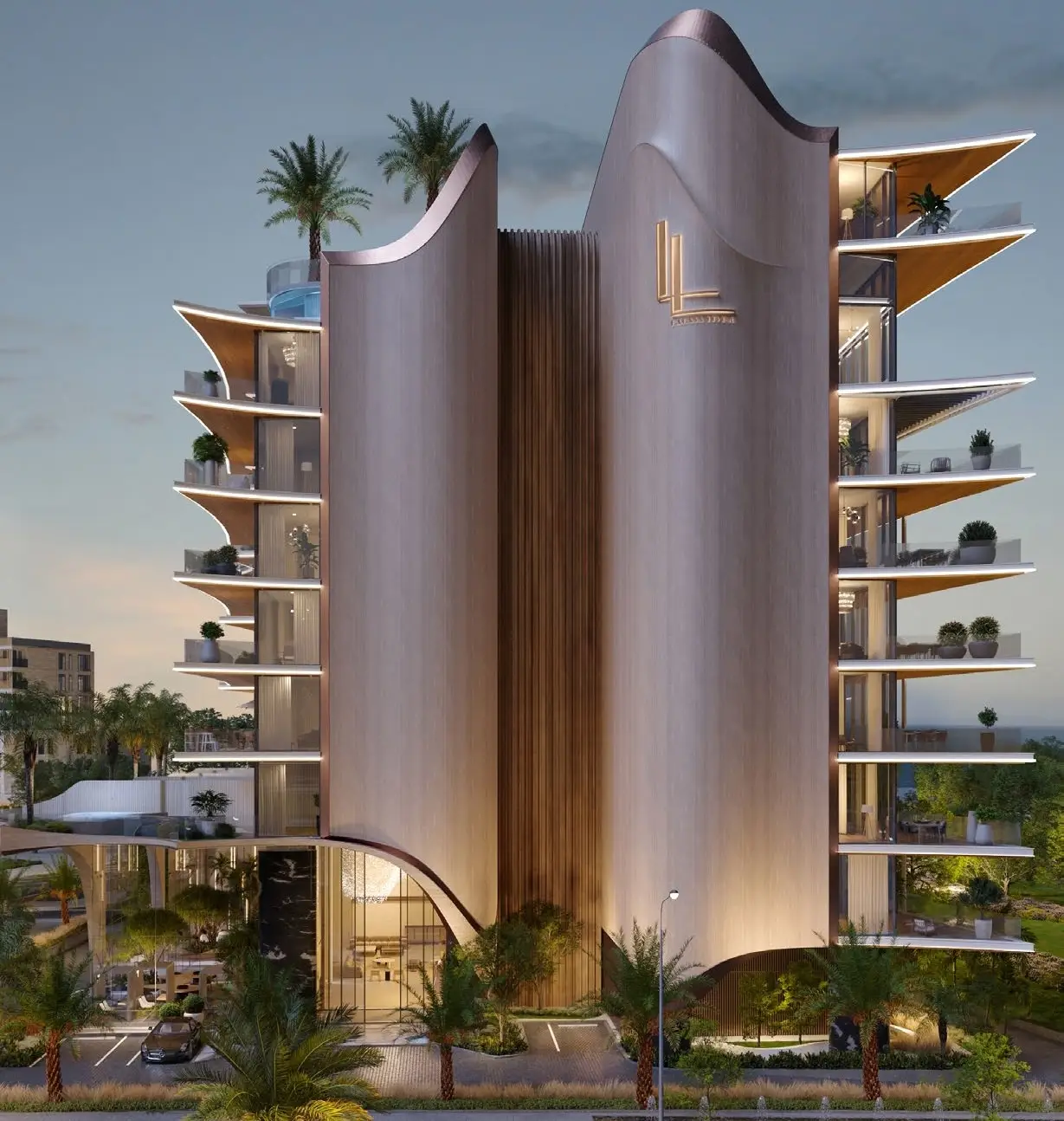 Static map for Ola Residences, Al Marjan on Al Marjan Island. Not live navigation.