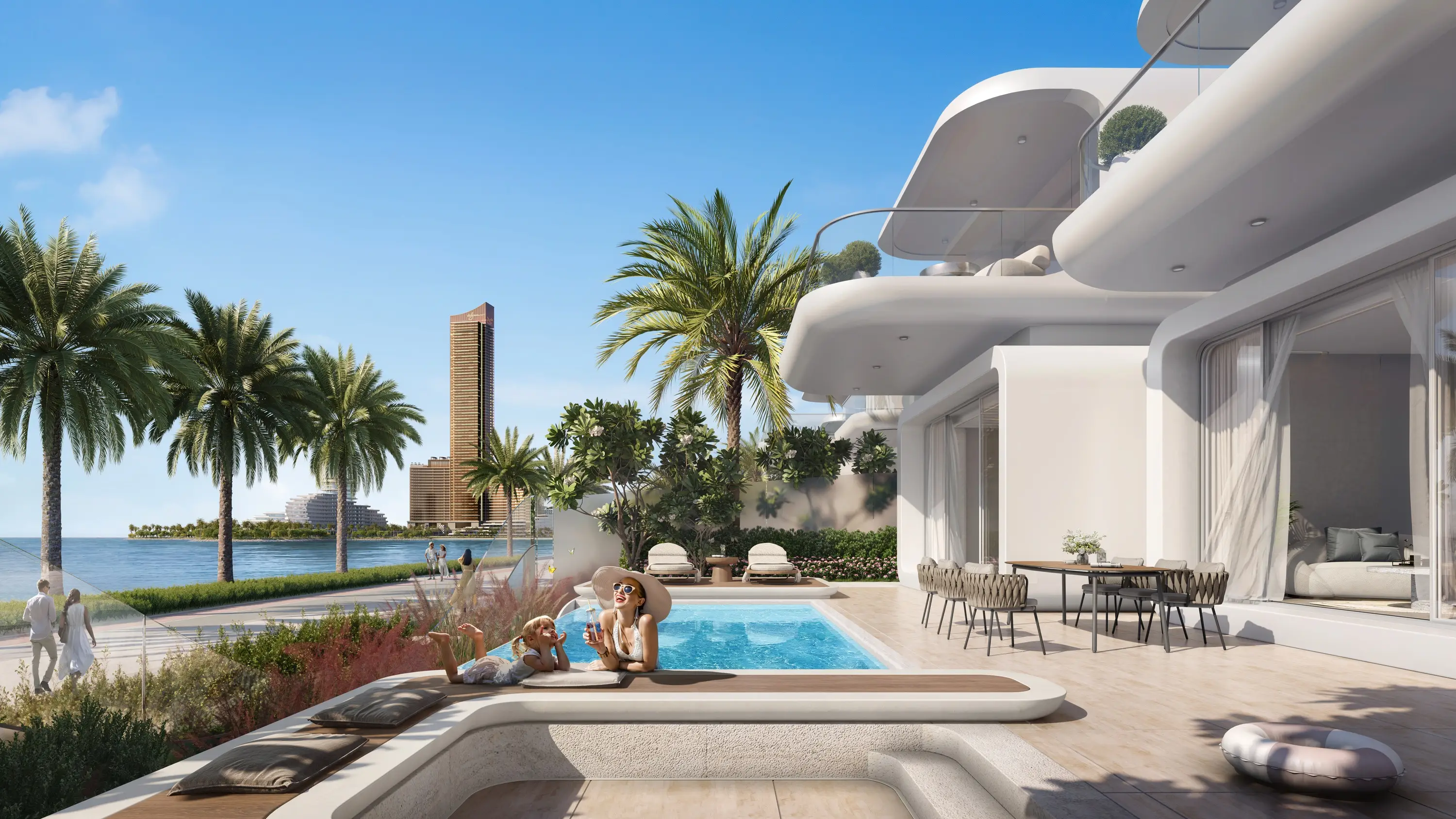 Oystra Tower B, Al Marjan infinity pool terrace, Al Marjan Island