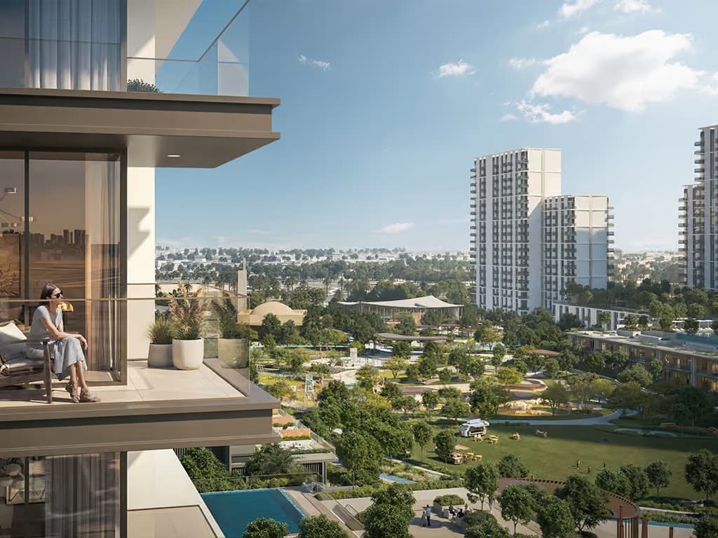 Balcony park view at Palace Residences Hillside, Dubai Hills Estate