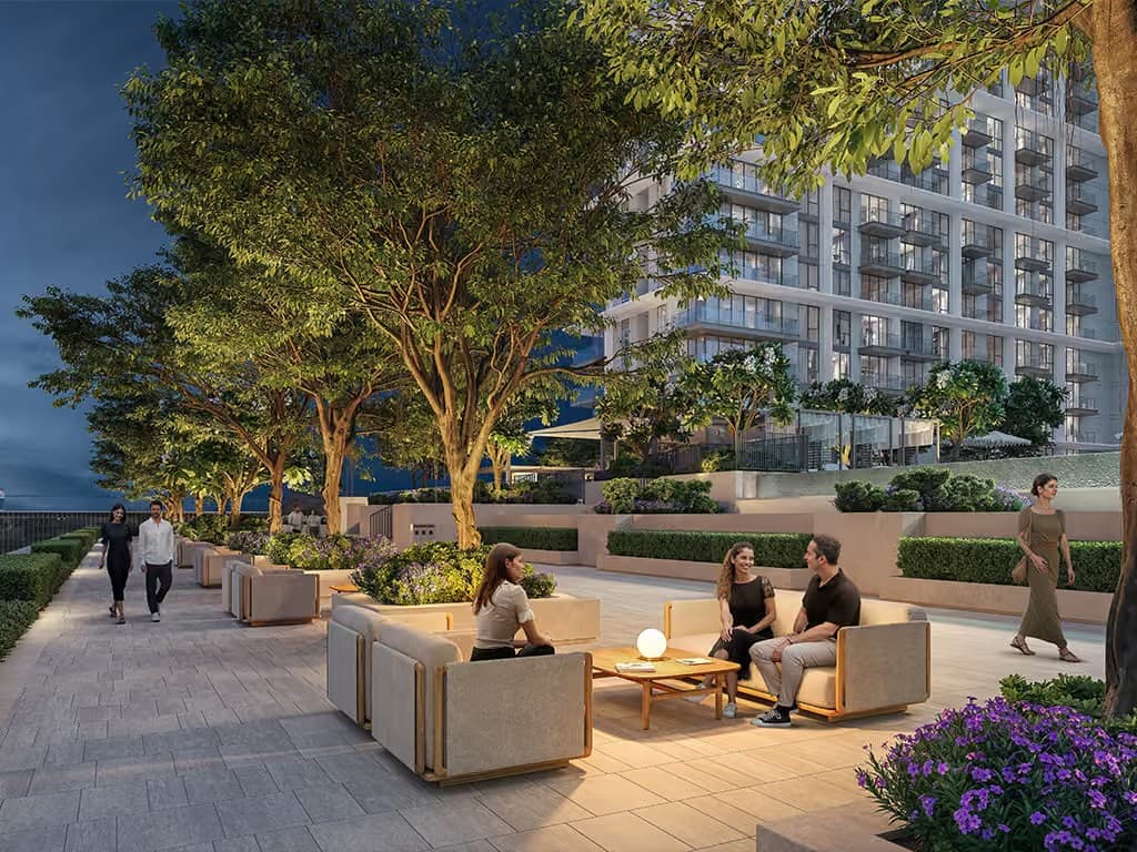 Podium deck at Palace Residences Hillside, Dubai Hills Estate