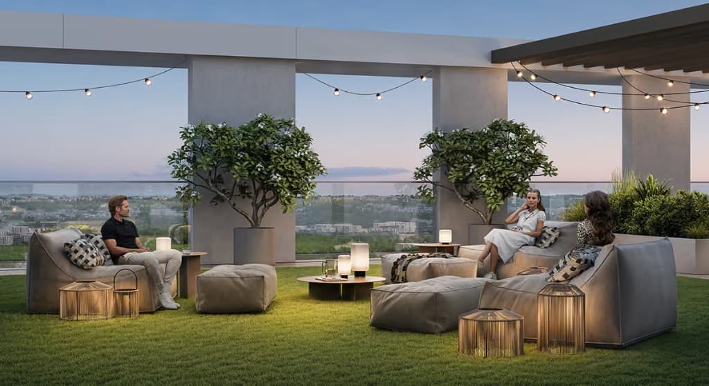 Rooftop terrace at Palace Residences Hillside, Dubai Hills Estate