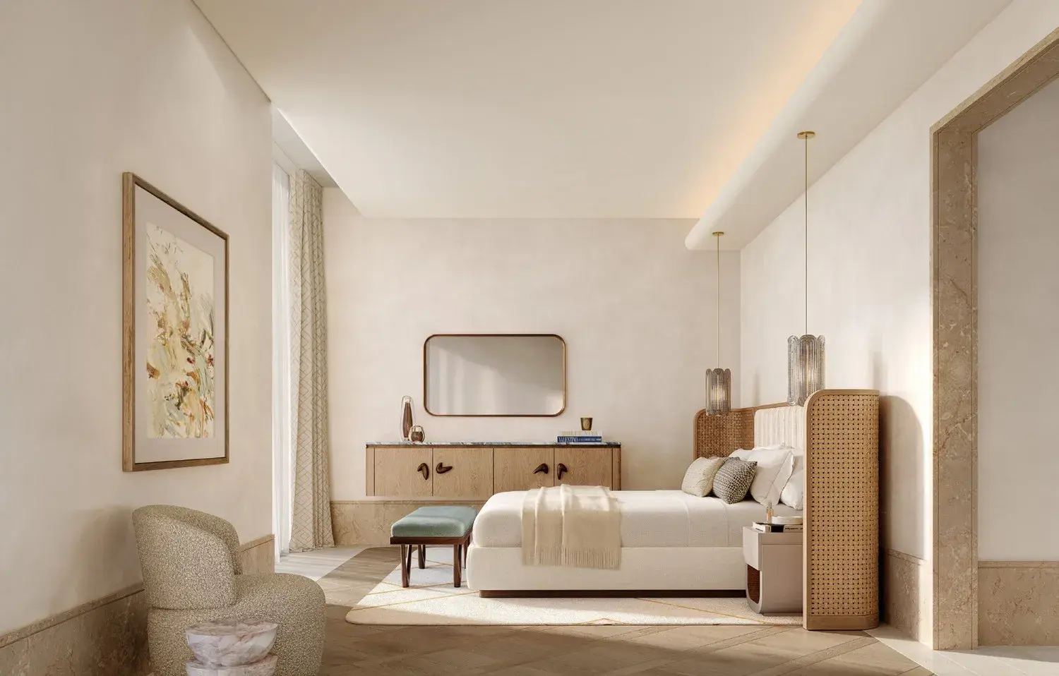 Bedroom suite at The Ritz-Carlton Residences, Al Maryah Island, Abu Dhabi