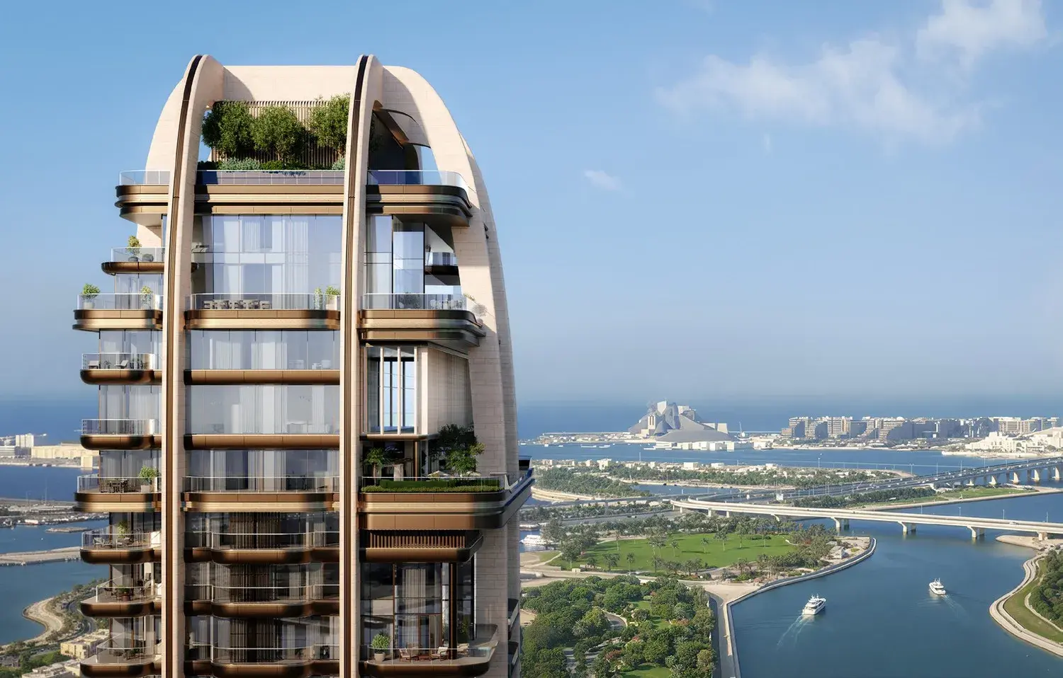 Crown terraces on The Ritz-Carlton Residences overlooking Al Maryah Island, Abu Dhabi