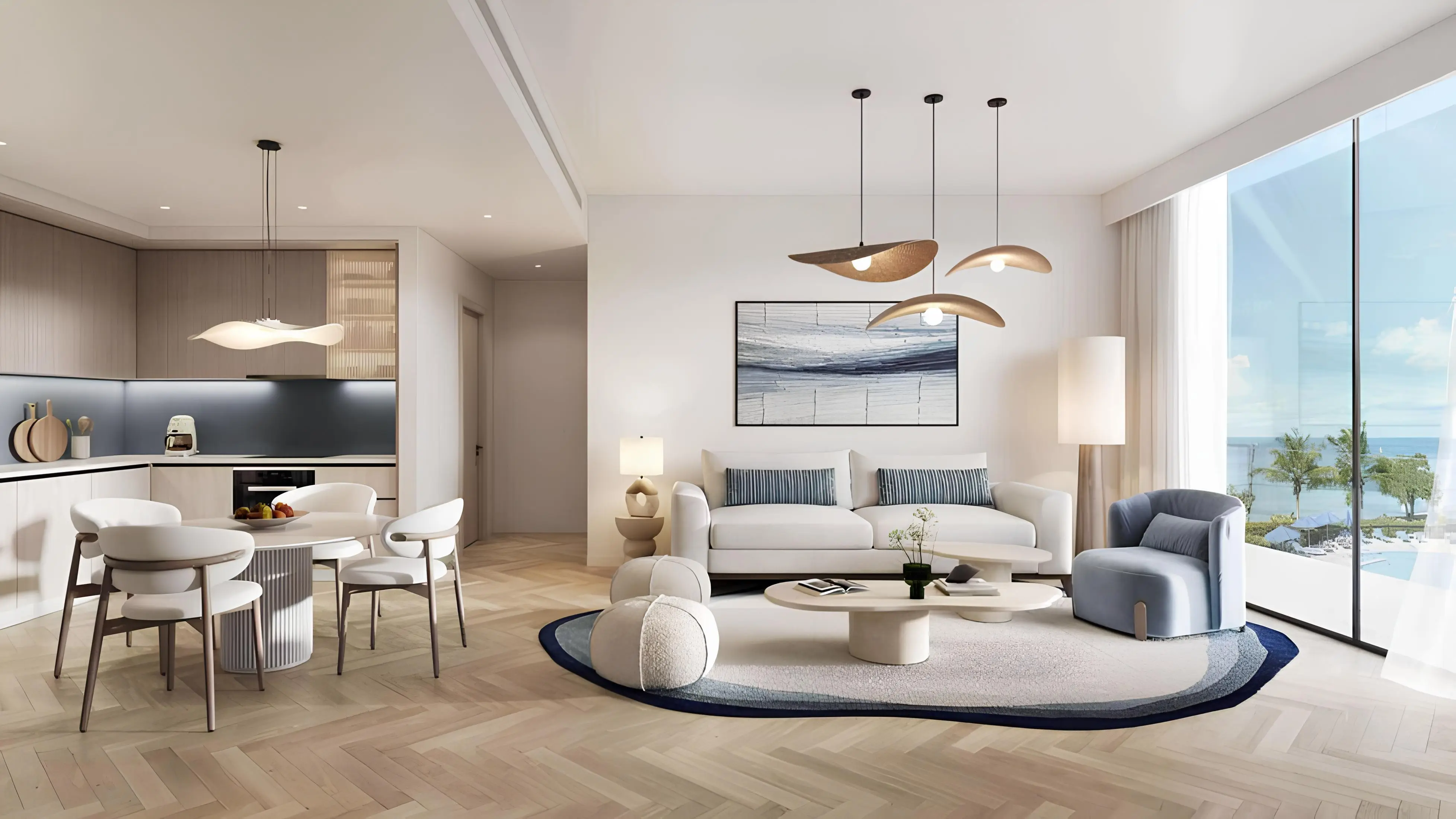 Rosso Bay Residences, Al Marjan kitchen dining, Al Marjan Island
