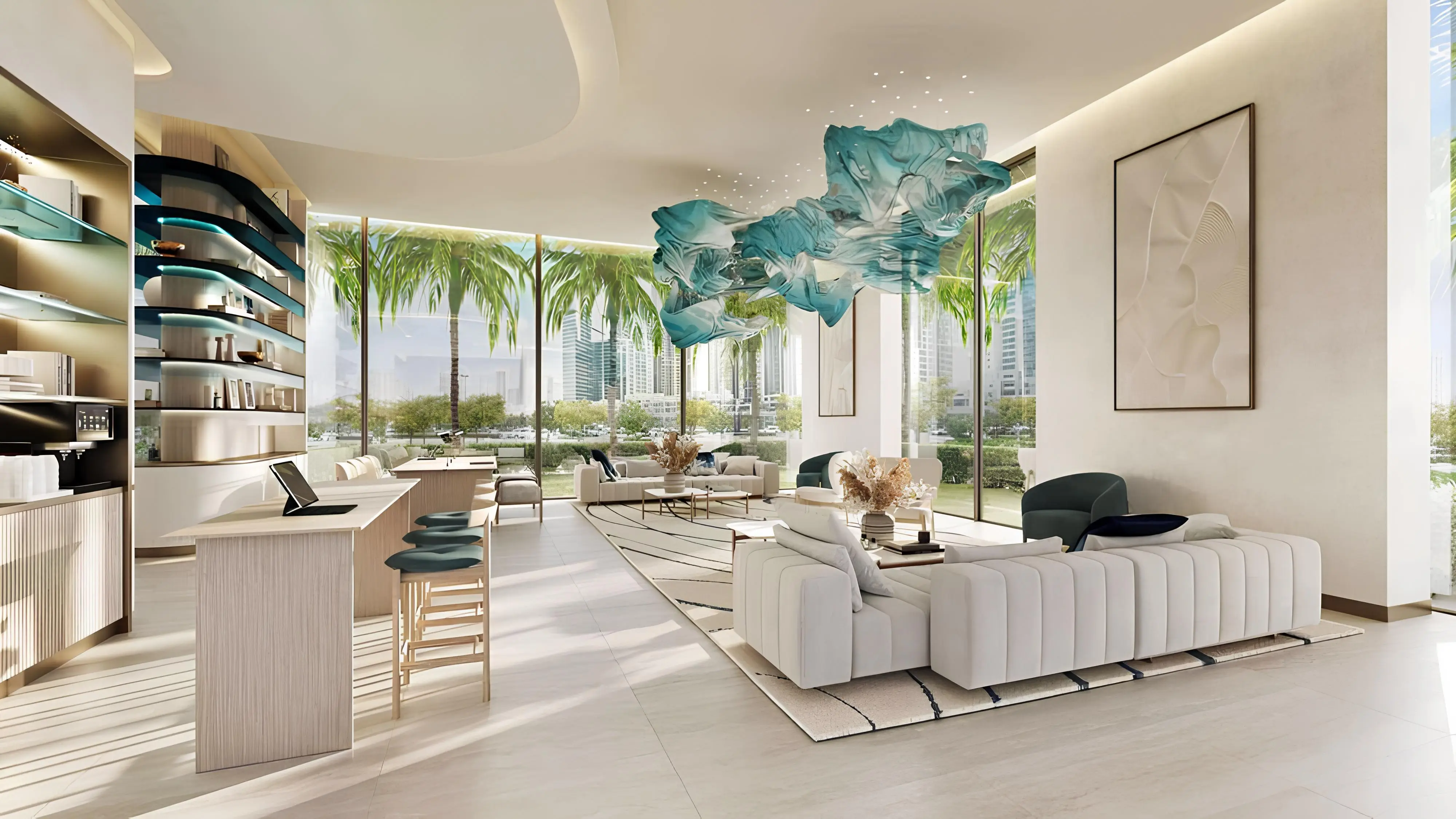 Rosso Bay Residences, Al Marjan lobby reception, Al Marjan Island