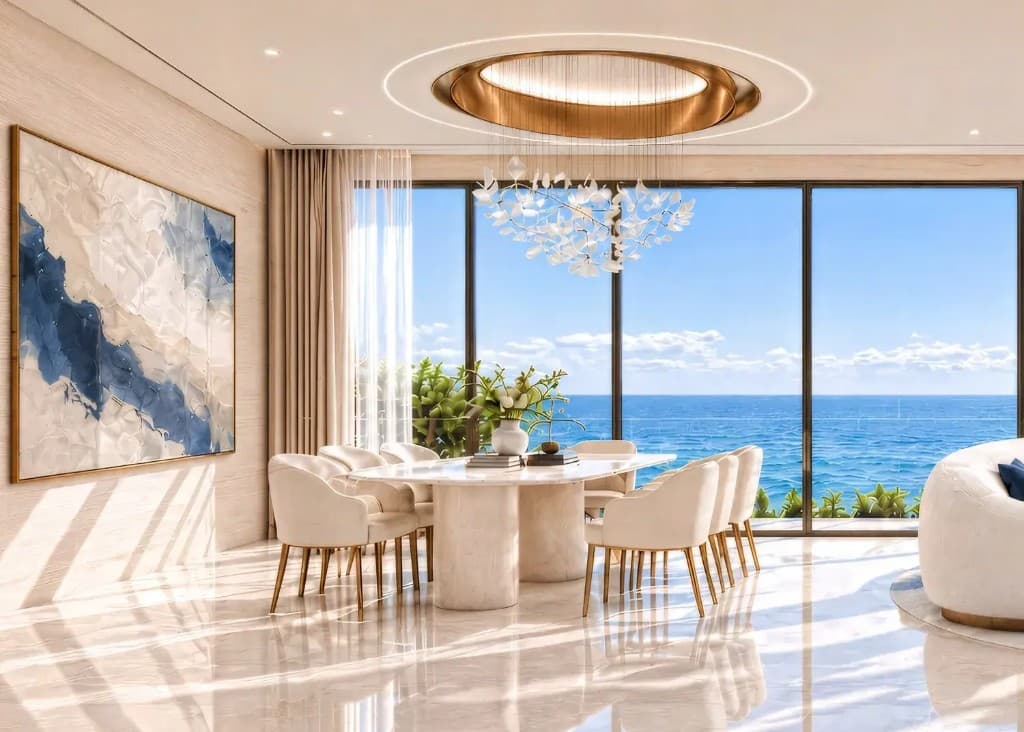 Dining area with sea view at Shahrukhz Residences by Danube
