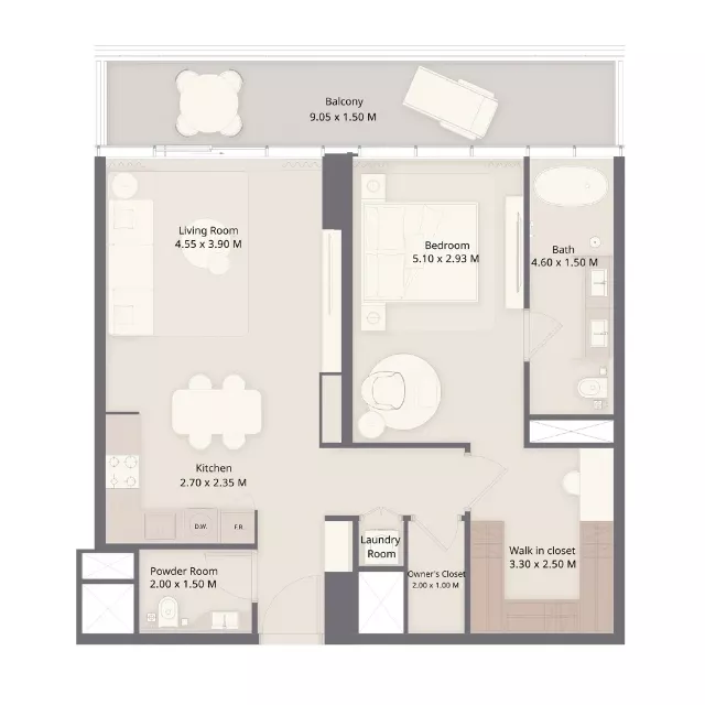 Sheraton Residences Al Marjan Island floor plan teaser