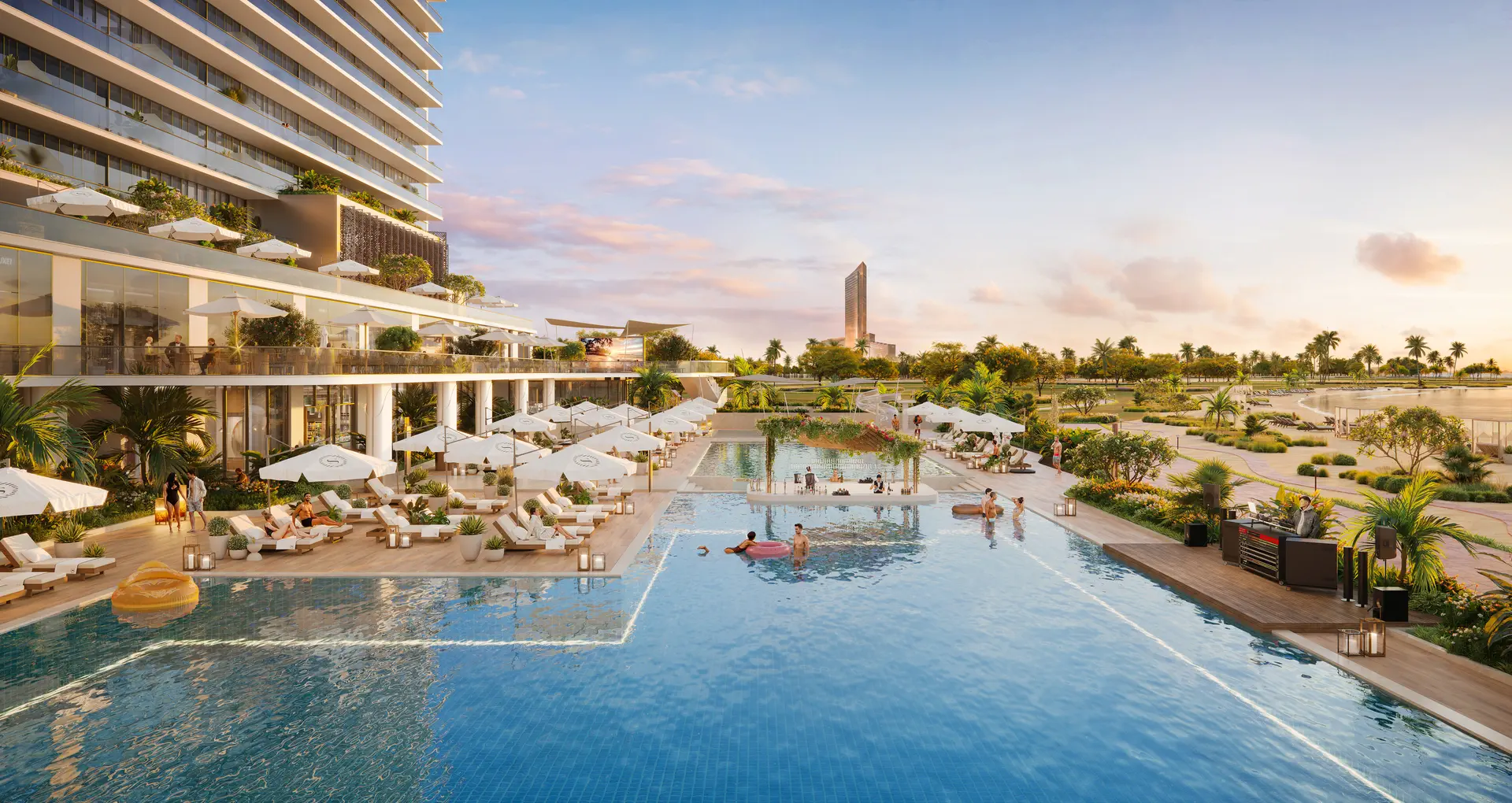 Sheraton Residences Al Marjan Island ground-floor pool