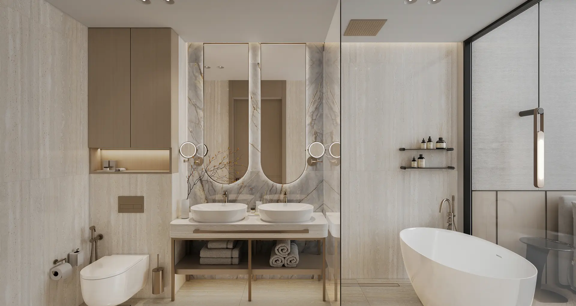 Sheraton Residences Al Marjan Island master bathroom