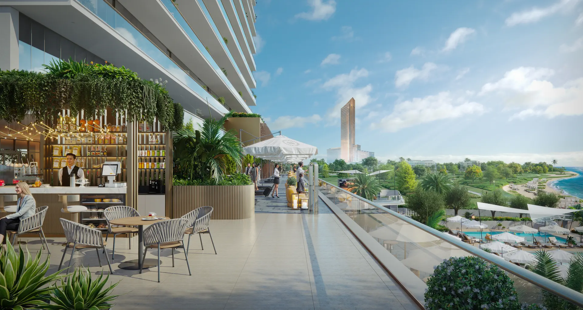 Shared lounge space at Sheraton Residences Al Marjan Island