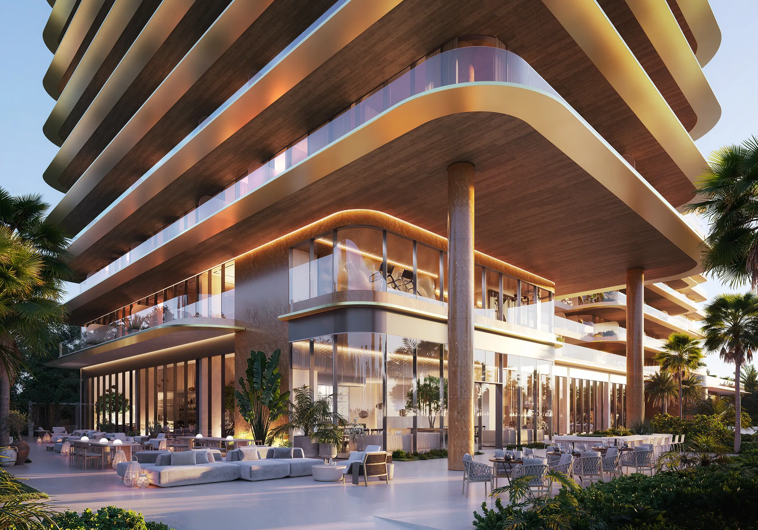 Soléva Beach Residences, Al Marjan infinity pool terrace, Al Marjan Island