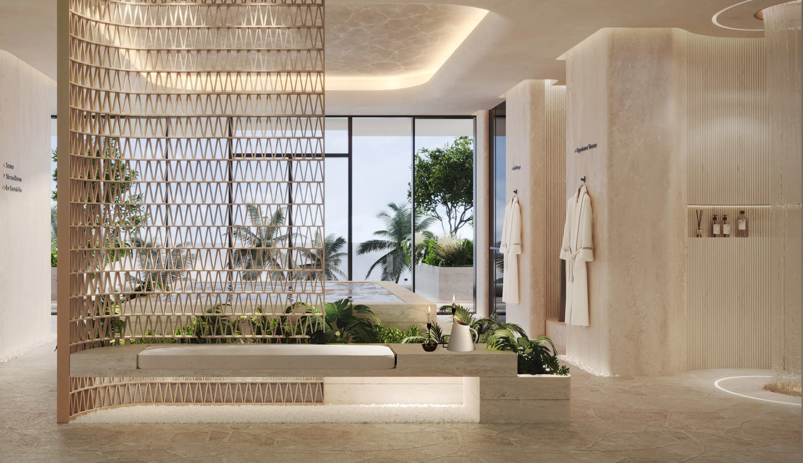Living room with sea view at Soléva Beach Residences, Al Marjan