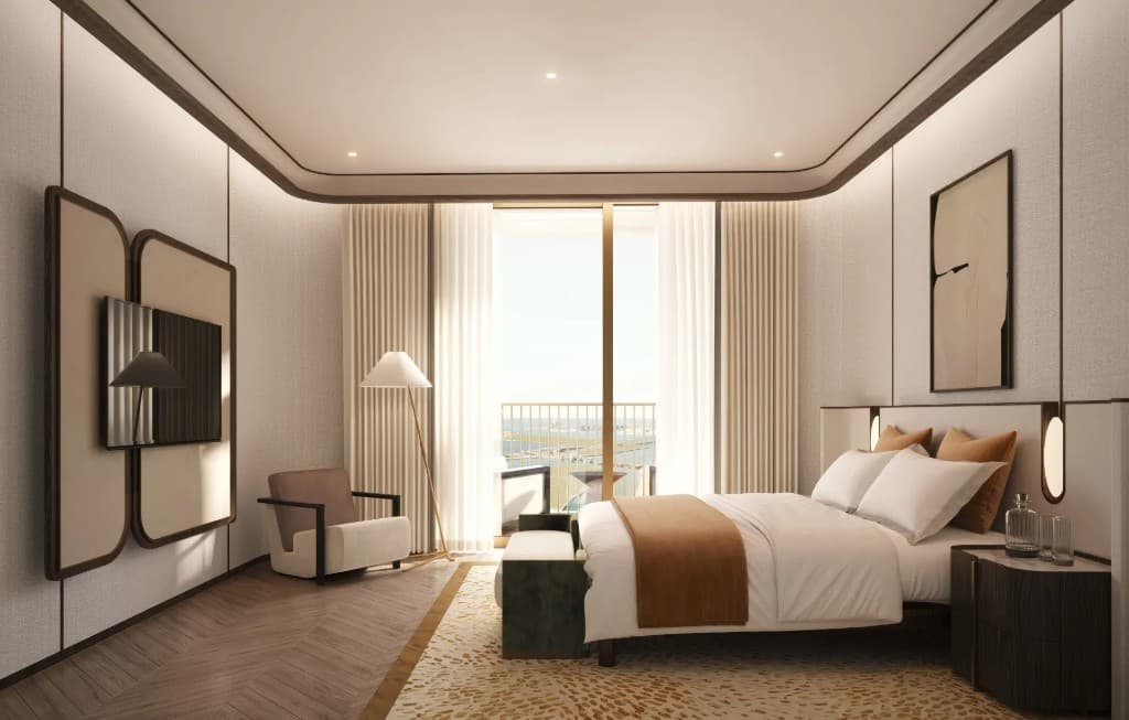 St. Regis The Residences at Al Maryah Island guest suite bedroom in Abu Dhabi