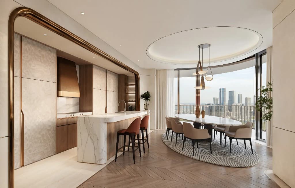 St. Regis The Residences at Al Maryah Island kitchen dining interior in Abu Dhabi