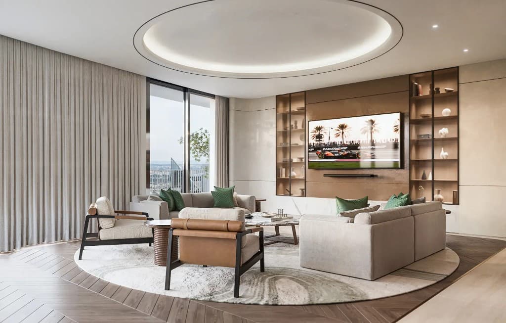 St. Regis The Residences at Al Maryah Island living interior in Abu Dhabi